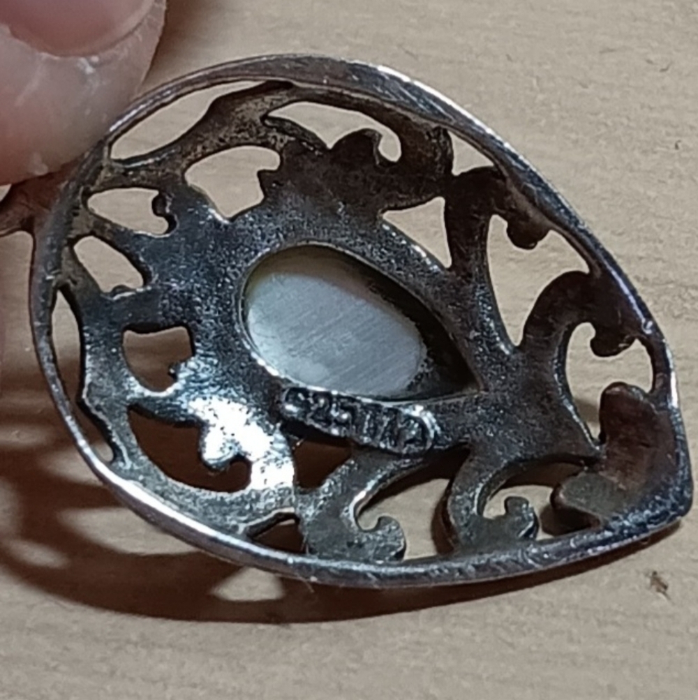 Mother of Pearl Sterling Silver Tear Drop Lever Back Earrings - Picture 5 of 9